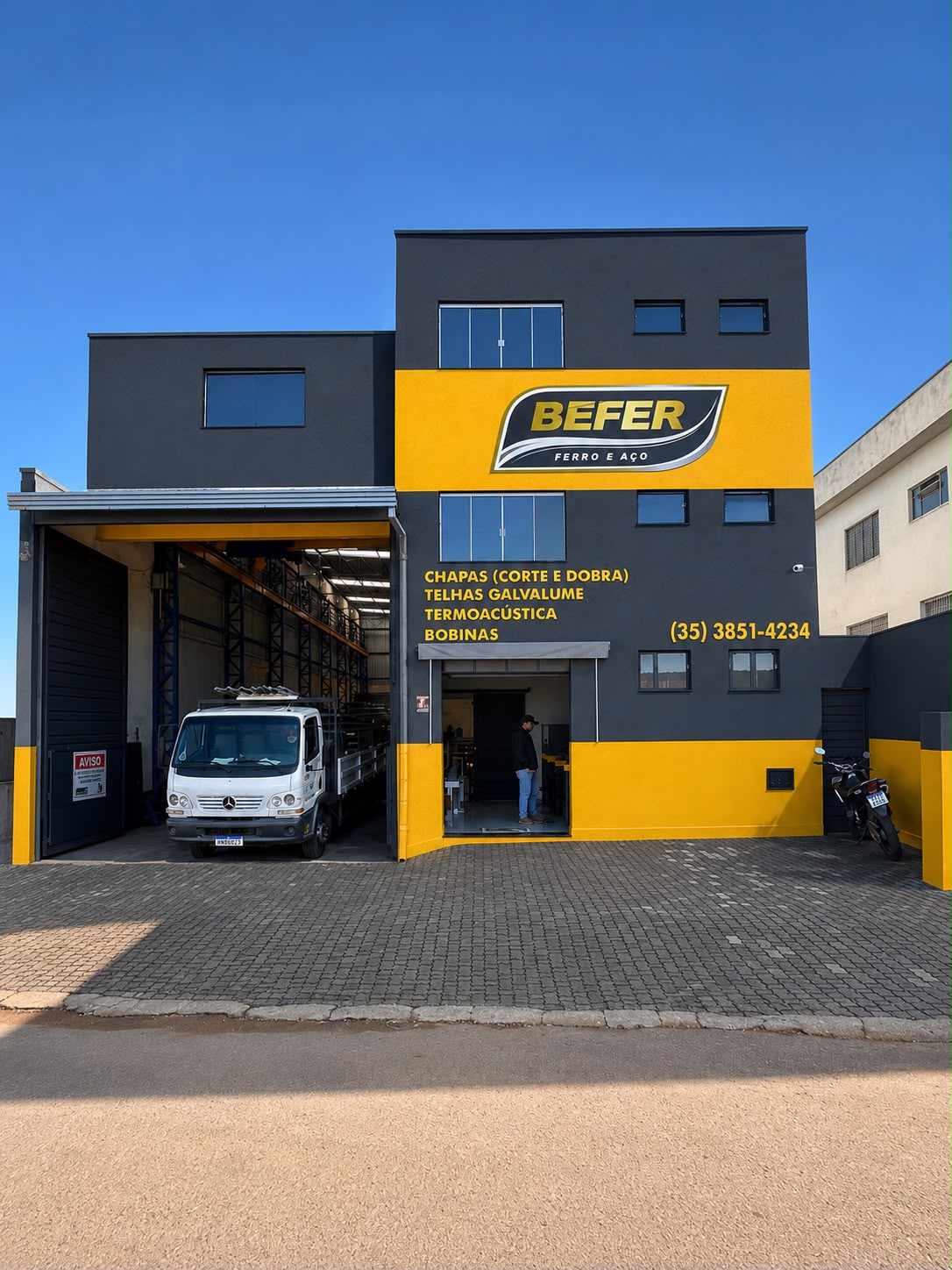 Sede e estrutura da BEFER Ferro e Aço em Boa Esperança/MG